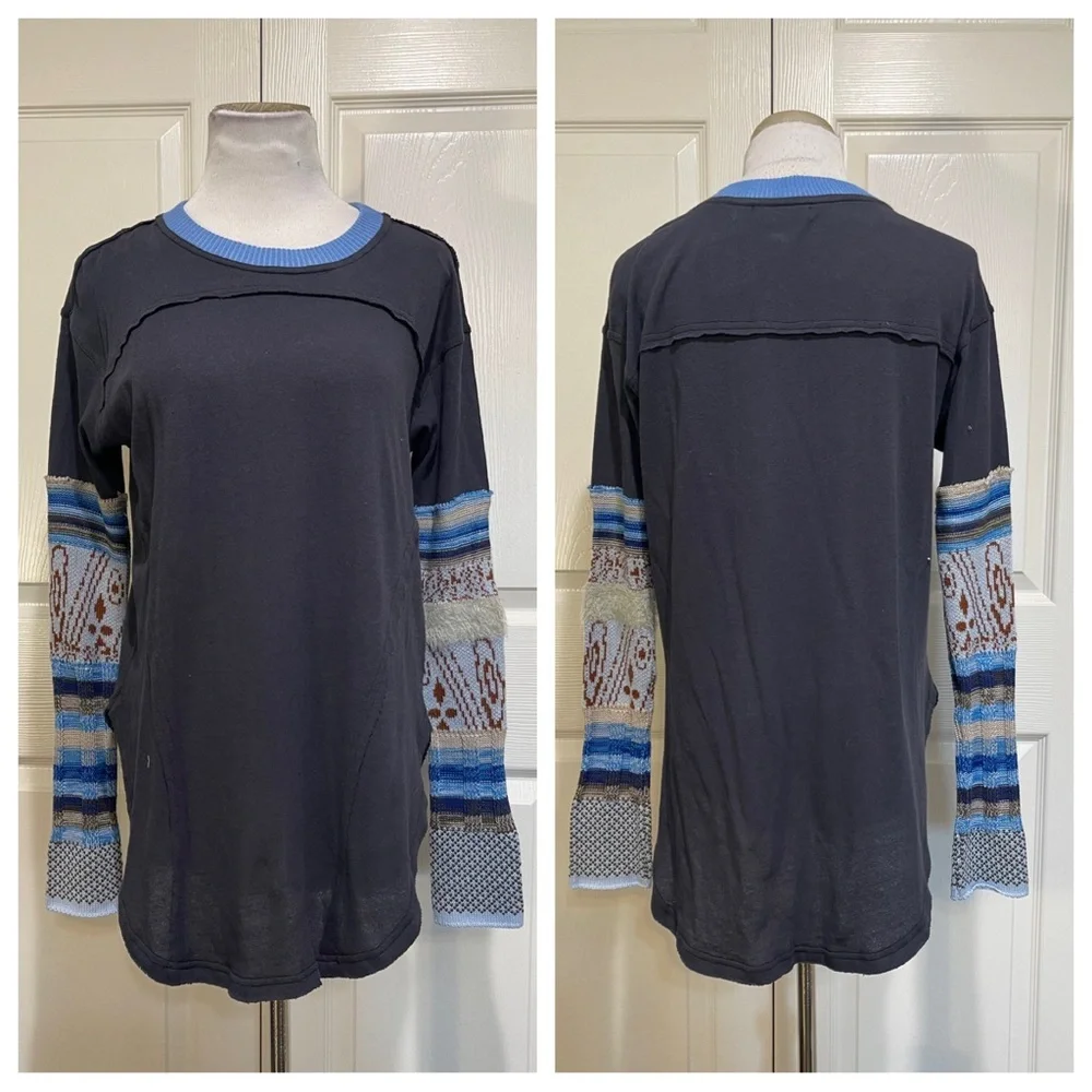 NWT! Free People Heritage Mix Cuff Long Sleeve Top